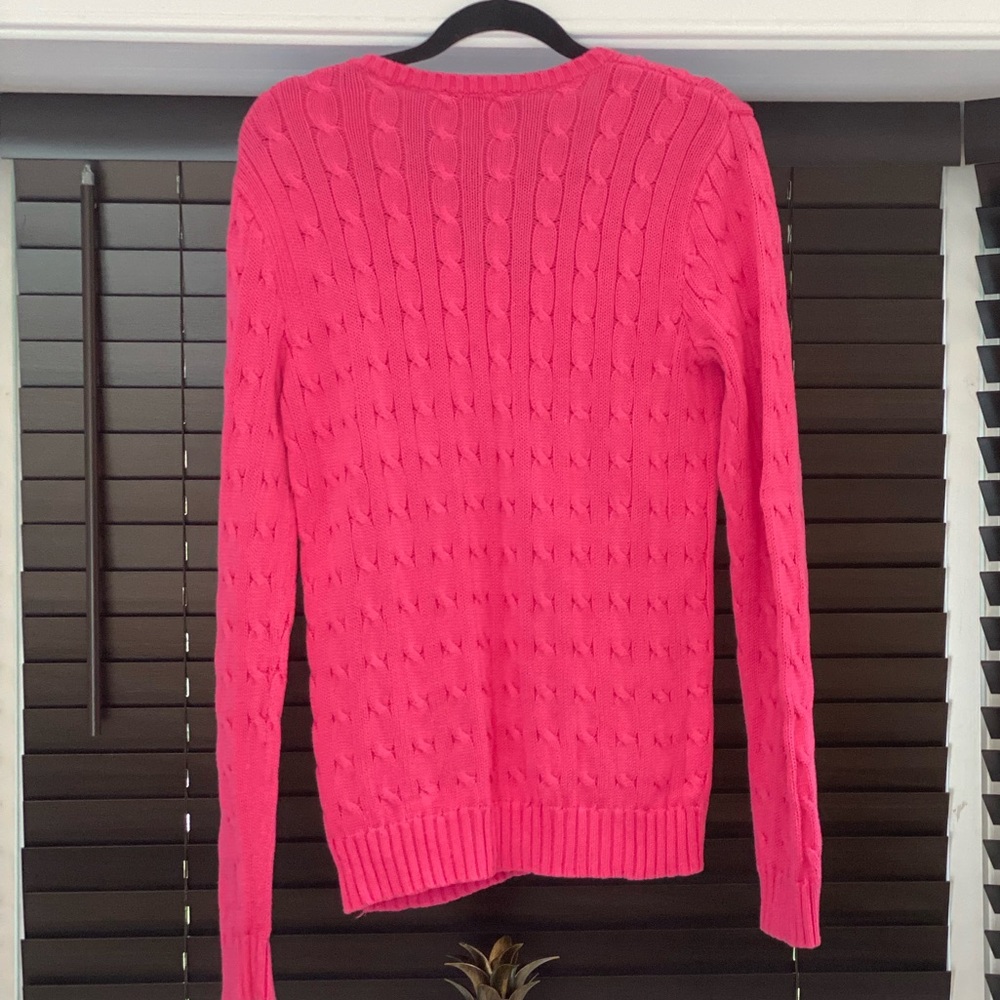 Polo cable knit pink sweater - Picture 2 of 4